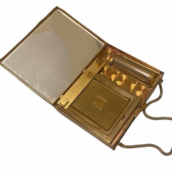 Vintage Mod Gold Metal Basketweave Bag - Picture 9 of 15